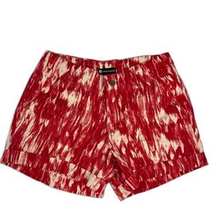 Valerie‎ Bertinelli Linen Blend Red Abstract Casual Short Womens Size 4